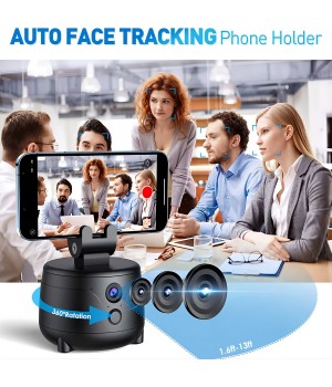 Auto Face Tracking Car Phone Holder, 360° Rotation Phone Follow Shooting Stabilizer, 1/4 Screw Tracking Phone Holder, For Android/iOS