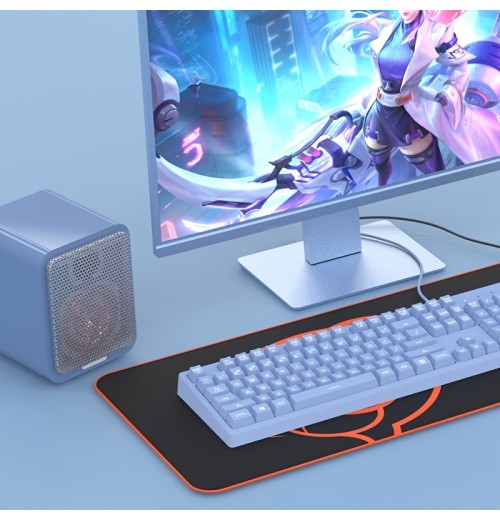 AJAZZ  DKS100 Mechanical Feel Keyboard Class Tea Shaft Film Keyboard E-sports Game Keyboard Student Girl Gift Office Ergonomic Usb-c USB Cable Windows10 FCC